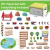 image:imageTiny Land 110pcs Wooden Train Set with Folding Storage Box  Wooden Train Track Toy for Boys amp Girls Age 37 Includes Convenient Storage110PCS Train Set  Folding Storage Box