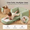 image:imageTiny Land 2in1 Foldable Kids Couch with Pocket Soft Thick Toddler Sofa  Convertible Kids Chair for Playroom Bedroom or Living Room Cozy amp Comfortable Ideal Gift for Boys amp GirlsPinkGreen