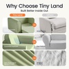 image:imageTiny Land 2in1 Foldable Kids Couch with Pocket Soft Thick Toddler Sofa  Convertible Kids Chair for Playroom Bedroom or Living Room Cozy amp Comfortable Ideal Gift for Boys amp GirlsPinkGreen