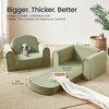 image:imageTiny Land 2in1 Foldable Kids Couch with Pocket Soft Thick Toddler Sofa  Convertible Kids Chair for Playroom Bedroom or Living Room Cozy amp Comfortable Ideal Gift for Boys amp GirlsPinkGreen