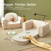 image:imageTiny Land 2in1 Foldable Kids Couch with Pocket Soft Thick Toddler Sofa  Convertible Kids Chair for Playroom Bedroom or Living Room Cozy amp Comfortable Ideal Gift for Boys amp GirlsPinkBeige