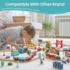 image:imageTiny Land 39 Pcs Wooden Train Set for Toddler with Wooden Tracks  Compatible with Major Brands Expandable Changeable Train Toy for 3 4 5 Years Old Girls amp Boys Great Birthday Gift39PCS Train Set