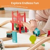 image:imageTiny Land 39 Pcs Wooden Train Set for Toddler with Wooden Tracks  Compatible with Major Brands Expandable Changeable Train Toy for 3 4 5 Years Old Girls amp Boys Great Birthday Gift39PCS Train Set