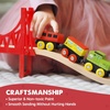 image:imageTiny Land 55PCS Wooden Train Set Durable Wooden Railway Tracks  Compatible with Major Brand Tracks Educational Toy for Toddlers amp Kids Ages 37110PCS