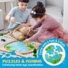 image:imageTiny Land 55PCS Wooden Train Set Durable Wooden Railway Tracks  Compatible with Major Brand Tracks Educational Toy for Toddlers amp Kids Ages 37110PCS