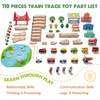 image:imageTiny Land 55PCS Wooden Train Set Durable Wooden Railway Tracks  Compatible with Major Brand Tracks Educational Toy for Toddlers amp Kids Ages 37110PCS Pack of 2