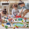 image:imageTiny Land 55PCS Wooden Train Set Durable Wooden Railway Tracks  Compatible with Major Brand Tracks Educational Toy for Toddlers amp Kids Ages 37110PCS