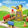 image:imageTiny Land 55PCS Wooden Train Set Durable Wooden Railway Tracks  Compatible with Major Brand Tracks Educational Toy for Toddlers amp Kids Ages 3755PCS