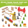 image:imageTiny Land 55PCS Wooden Train Set Durable Wooden Railway Tracks  Compatible with Major Brand Tracks Educational Toy for Toddlers amp Kids Ages 3755PCS