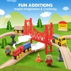 image:imageTiny Land 55PCS Wooden Train Set Durable Wooden Railway Tracks  Compatible with Major Brand Tracks Educational Toy for Toddlers amp Kids Ages 3755PCS
