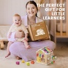 image:imageTiny Land 9in1 Wooden Activity Cube Educational Toy for Toddlers  Montessori Baby Activity Center for 1 Year Old Ideal Gift for Boys and Girls MorandiRainbow