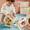 image:imageTiny Land 9in1 Wooden Activity Cube Educational Toy for Toddlers  Montessori Baby Activity Center for 1 Year Old Ideal Gift for Boys and Girls MorandiRainbow