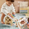 image:imageTiny Land 9in1 Wooden Activity Cube Educational Toy for Toddlers  Montessori Baby Activity Center for 1 Year Old Ideal Gift for Boys and Girls MorandiMorandi