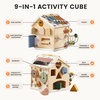 image:imageTiny Land 9in1 Wooden Activity Cube Educational Toy for Toddlers  Montessori Baby Activity Center for 1 Year Old Ideal Gift for Boys and Girls MorandiMorandi