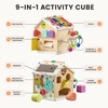 image:imageTiny Land 9in1 Wooden Activity Cube Educational Toy for Toddlers  Montessori Baby Activity Center for 1 Year Old Ideal Gift for Boys and Girls MorandiRainbow