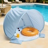 image:imageTiny Land Baby Beach Tent Pop Up Baby Tent with UPF 50 Sun Protection  Portable Baby Beach Essentials 354x276x315 Sun Shelter for Infants Baby Outdoor Use Sunset BlushLight Blue Gingham
