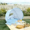 image:imageTiny Land Baby Beach Tent Pop Up Baby Tent with UPF 50 Sun Protection  Portable Baby Beach Essentials 354x276x315 Sun Shelter for Infants Baby Outdoor Use Sunset BlushLight Blue Gingham