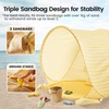 image:imageTiny Land Baby Beach Tent Pop Up Baby Tent with UPF 50 Sun Protection  Portable Baby Beach Essentials 354x276x315 Sun Shelter for Infants Baby Outdoor Use Sunset BlushPastel Yellow Stripes