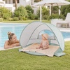 image:imageTiny Land Baby Beach Tent with Pool amp UV Protection Pastel Aqua  Large 47 x 31 x 35 Popup Baby Tent with 3 Sand Pockets Easy Folding and Portable Carry Bag for Beach TripsPastel Aqua