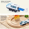 image:imageTiny Land Battery Operated Action Locomotive Train for Track Set  Powerful Engine Bullet Train Set Compatible with Major Brand Tracks  Battery Powered Track Toys for Boys Girls Kids WhiteWhite
