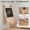 image:imageTiny Land Foldable Wooden Art Easel for Kids with Chalkboard amp Whiteboard  Folds flat for storage Toolfree Doublesided board 3 heights for ages 312 Paper roll included Oatmeal accents