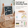 image:imageTiny Land Foldable Wooden Art Easel for Kids with Chalkboard amp Whiteboard  Folds flat for storage Toolfree Doublesided board 3 heights for ages 312 Paper roll included Oatmeal accents