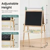 image:imageTiny Land Foldable Wooden Kids Easel with Magnetic Letters amp Numbers  Folds flat for storage Spelling and counting for ages 312 Doublesided board 3 heights Paper roll included Soft PinkGreen