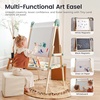 image:imageTiny Land Foldable Wooden Kids Easel with Magnetic Letters amp Numbers  Folds flat for storage Spelling and counting for ages 312 Doublesided board 3 heights Paper roll included Soft PinkGreen