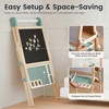 image:imageTiny Land Foldable Wooden Kids Easel with Magnetic Letters amp Numbers  Folds flat for storage Spelling and counting for ages 312 Doublesided board 3 heights Paper roll included Soft PinkGreen