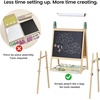 image:imageTiny Land Foldable Wooden Kids Easel with Magnetic Letters amp Numbers  Folds flat for storage Spelling and counting for ages 312 Doublesided board 3 heights Paper roll included Soft PinkGreen