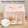 image:imageTiny Land Kids Play Tent with Padded Mat amp LED Lights Ages 3  Modern Home Design Neutral Color Indoor Playhouse Cozy Bed Tent for Toddler Ideal Toy Gift For Boys amp GirlsPink and Creamy White