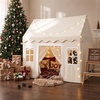 image:imageTiny Land Kids Play Tent with Padded Mat amp LED Lights Ages 3  Modern Home Design Neutral Color Indoor Playhouse Cozy Bed Tent for Toddler Ideal Toy Gift For Boys amp GirlsCream