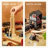 image:imageTiny Land Large Wooden Train Table 479x352 with 104PCS Train Set  Activity Playset for Kids Ages 3 with 3 Storage Bins Vintage 1920s Train Town with Authentic Sounds amp Interactive Play
