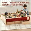 image:imageTiny Land Large Wooden Train Table 479x352 with 104PCS Train Set  Activity Playset for Kids Ages 3 with 3 Storage Bins Vintage 1920s Train Town with Authentic Sounds amp Interactive Play