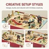 image:imageTiny Land Large Wooden Train Table 479x352 with 104PCS Train Set  Activity Playset for Kids Ages 3 with 3 Storage Bins Vintage 1920s Train Town with Authentic Sounds amp Interactive Play
