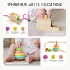 image:imageTiny Land Montessori Baby Toy Set 46 Months 4 in 1 Motor Skills Kit  Soft cloth book spinning rainbow toy silicone blocks baby tissue box tummy time teething and fine motor play gift1012M Educational Box