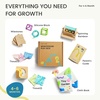 image:imageTiny Land Montessori Baby Toy Set 46 Months 4 in 1 Motor Skills Kit  Soft cloth book spinning rainbow toy silicone blocks baby tissue box tummy time teething and fine motor play gift46M Educational Box