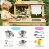 image:imageTiny Land Outdoor Mud Kitchen for Kids Ages 3 Wooden Water Play Kitchen  12mm Thick WeatherResistant Wood 4L Water Tank amp Sink Modular StoveSensory Table Large Storage Outdoor Play