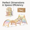 image:imageTiny Land Pikler Triangle Set 7in1 Foldable Climbing Toys Set for Kids  Baby Indoor Playground Jungle Gym Wooden Montessori Climbing Set for ToddlerIdeal Gift for Kids RainbowRainbow