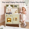 image:imageTiny Land Play Kitchen for Kids  Real Lights Sounds amp Adjustable Height  FarmhouseStyle Wooden Chef Pretend Play Set 18 Pcs Toy Food amp Cookware Accessories Gift for Boys Girls Ages 3 Sage GreenGreen