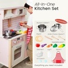 image:imageTiny Land Play Kitchen for Kids  Real Lights Sounds amp Adjustable Height  FarmhouseStyle Wooden Chef Pretend Play Set 18 Pcs Toy Food amp Cookware Accessories Gift for Boys Girls Ages 3 Sage GreenPink