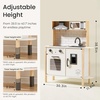 image:imageTiny Land Play Kitchen for Kids  Real Lights Sounds amp Adjustable Height  FarmhouseStyle Wooden Chef Pretend Play Set 18 Pcs Toy Food amp Cookware Accessories Gift for Boys Girls Ages 3 Sage GreenWhite