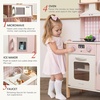 image:imageTiny Land Play Kitchen for Kids  Real Lights Sounds amp Adjustable Height  FarmhouseStyle Wooden Chef Pretend Play Set 18 Pcs Toy Food amp Cookware Accessories Gift for Boys Girls Ages 3 Sage GreenPink