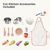 image:imageTiny Land Play Kitchen for Kids  Real Lights Sounds amp Adjustable Height  FarmhouseStyle Wooden Chef Pretend Play Set 18 Pcs Toy Food amp Cookware Accessories Gift for Boys Girls Ages 3 Sage GreenGreen