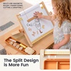 image:imageTiny Land Tabletop Kids Art Easel 5Level Magnetic Drawing Board  Wooden Easel with Whiteboard amp Chalkboard Locking Button AntiSlip Base Storage Tray Learning Toy for Ages 3OatmealOatmeal