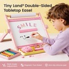 image:imageTiny Land Tabletop Kids Art Easel 5Level Magnetic Drawing Board  Wooden Easel with Whiteboard amp Chalkboard Locking Button AntiSlip Base Storage Tray Learning Toy for Ages 3OatmealPink