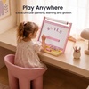 image:imageTiny Land Tabletop Kids Art Easel 5Level Magnetic Drawing Board  Wooden Easel with Whiteboard amp Chalkboard Locking Button AntiSlip Base Storage Tray Learning Toy for Ages 3OatmealPink