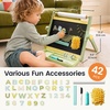 image:imageTiny Land Tabletop Kids Art Easel 5Level Magnetic Drawing Board  Wooden Easel with Whiteboard amp Chalkboard Locking Button AntiSlip Base Storage Tray Learning Toy for Ages 3OatmealGreen