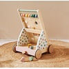 image:imageTiny Land Wooden Baby Walker with Activity Center Montessori Push Walker  Adjustable speed for beginners From sitting play to first steps Sensory handon games Gift for boys amp girls MorandiMorandi
