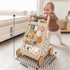 image:imageTiny Land Wooden Baby Walker with Activity Center Montessori Push Walker  Adjustable speed for beginners From sitting play to first steps Sensory handon games Gift for boys amp girls MorandiMorandi